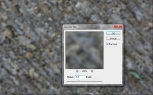 Tutorial screen shot- blur riverbed texture
